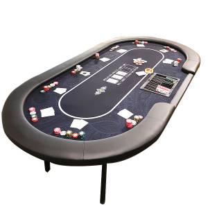 Poker table "FLORÉAL BLACK" - with reinforced folding legs - neoprene jersey felt - 10 players + dealer