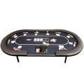 Poker table "FLORÉAL BLACK" - with reinforced folding legs - neoprene jersey felt - 10 players + dealer