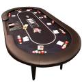Pokerbord "FLORÉAL BLACK" - med förstärkta hopfällbara ben - neoprenduk - 10 spelare + dealer.
