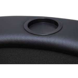 Dessus de table de poker "TRIO BLACK" ovale – plateau en bois et tapis en feutrine – bords simili cuir en mousse – 180x90 cm