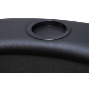 Pokerbord "TRIO BLACK" oval - träskiva och filtduk - kant med skumliknande läder - 180x90 cm