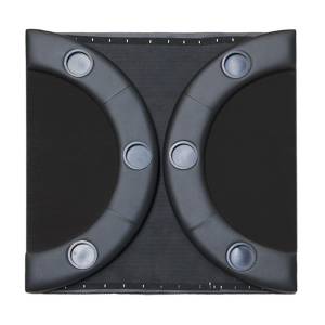 "TRIO BLACK" oval poker table top - wooden board and felt mat - faux leather foam edges - 180x90 cm