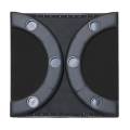 Pokerbord "TRIO BLACK" oval - träskiva och filtduk - kant med skumliknande läder - 180x90 cm