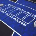 Dessus de table de poker "NO LIMIT BLUE" - 200 cm x 100 cm - pliable - pour 10 joueurs