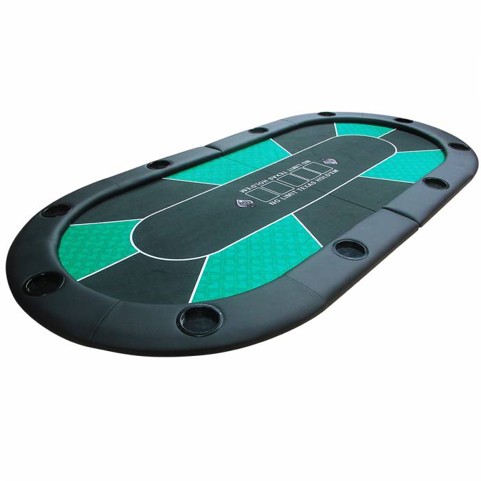 Pokertischdeckel "NO LIMIT GREEN" - 200 cm x 100 cm - klappbar - für 10 Spieler