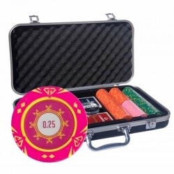Mallette Premium de 300 jetons de poker "SUNSHINE" - version CASH GAME - en clay composite 14 g - avec accessoires