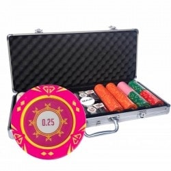 Mallette de 400 jetons de poker "SUNSHINE" - version CASH GAME - en clay composite 14 g - avec accessoires