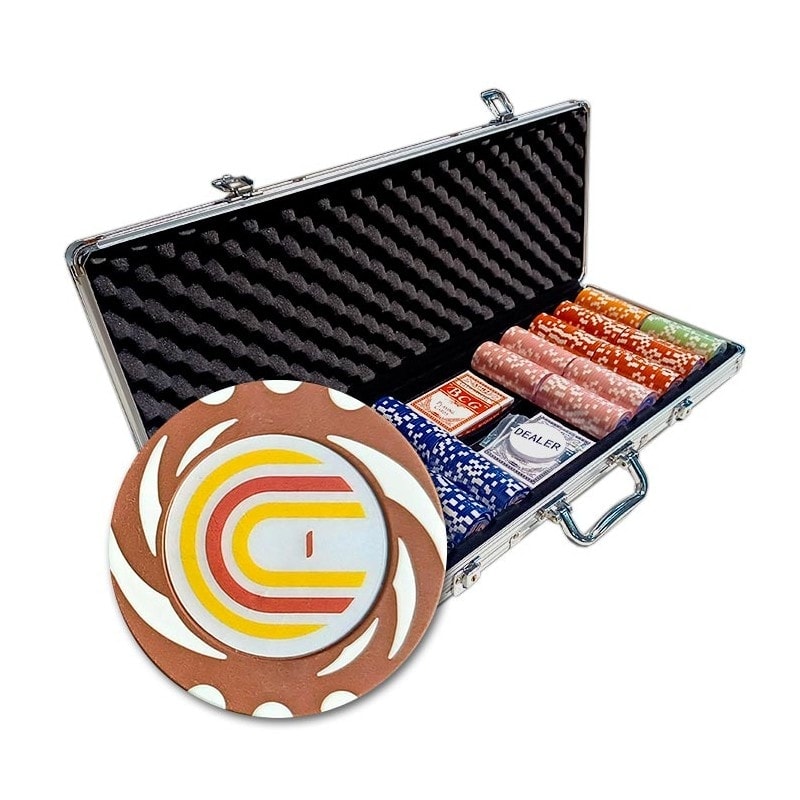 Pokerset "TWISTER" - CASH GAME-Version - mit Zubehör - 500 Pokerchips aus 14 g Clay Composite