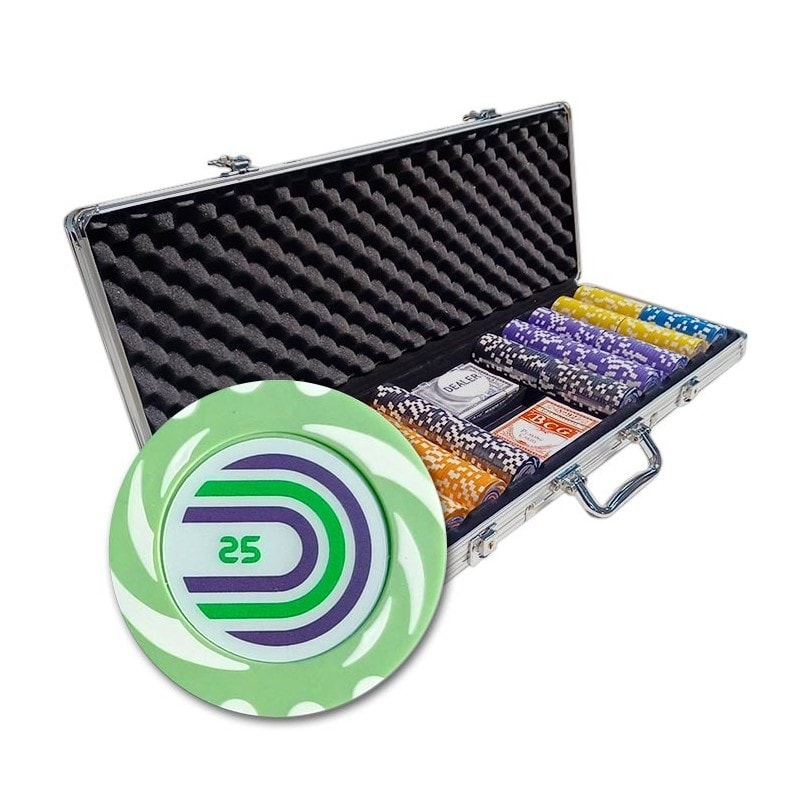"TWISTER" Tournament Version Poker Chip Set - 500 chips - made of 14g clay composite - includes accessories.