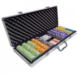 "TWISTER" Tournament Version Poker Chip Set - 500 chips - made of 14g clay composite - includes accessories.