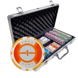 Mallette de 300 jetons de poker "RUNNER UP" - version CASH GAME - en ABS insert métallique 12 g - avec accessoires