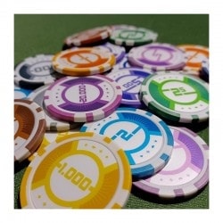 "RUNNER UP" Tournament Edition - 500 poker chip set in ABS with 12g metal insert - includes accessories.