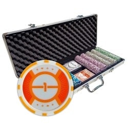 Mallette de 500 jetons de poker "CASH GAME" - version TOURNOI - en ABS insert métallique 12 g - avec accessoires