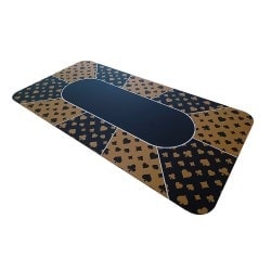 Pokerspelmatta "DUBBELSIDIG" - rektangulär - 10 platser - 180 x 90 cm - neoprentrikå