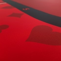 Poker matta "DUBBELSIDIG" - oval - 10 platser - 180 x 90 cm - neopren jersey