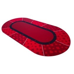 Poker matta "DUBBELSIDIG" - oval - 10 platser - 180 x 90 cm - neopren jersey