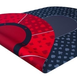 Tappeto da poker "DOUBLE FACE" - ovale - 10 posti - 180 x 90 cm - jersey in neoprene