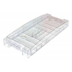 Rack de rangement pour 300 jetons de poker - transparent avec couvercle – 2 emplacements pour jeux de cartes