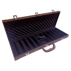 Storage case "LEATHER 500" for 500 poker chips - faux leather - wood interior