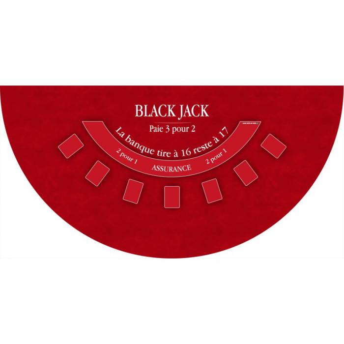 Black Jack XL-röd matta - 200 x 100 cm - neoprentrikå - Halvmånadsklipp