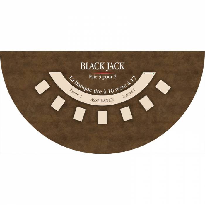 Tapis de "BLACK JACK XL" marron - 200 x 100 cm - jersey néoprène - Demi-lune