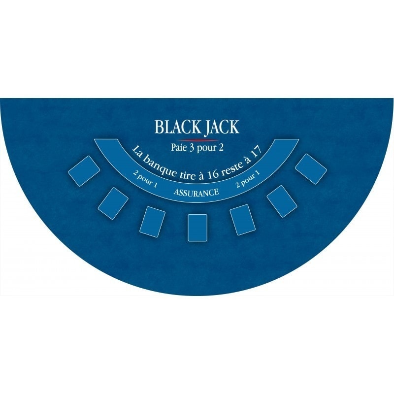 Tapijt "BLACK JACK XL" blauw - 200 x 100 cm - neopreen jersey - Halve maan
