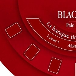 Tapis de "BLACK JACK 2023 XL" rouge - 200 x 100 cm - jersey néoprène - Demi-lune