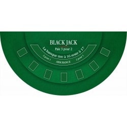 Tapis de "BLACK JACK 2023 XL" vert - 200 x 100 cm - jersey néoprène - Demi-lune