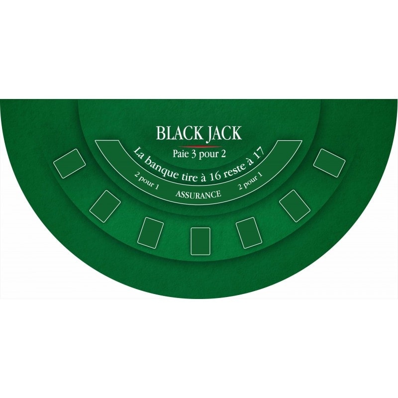 Tapis de "BLACK JACK 2023 XL" vert - 200 x 100 cm - jersey néoprène - Demi-lune