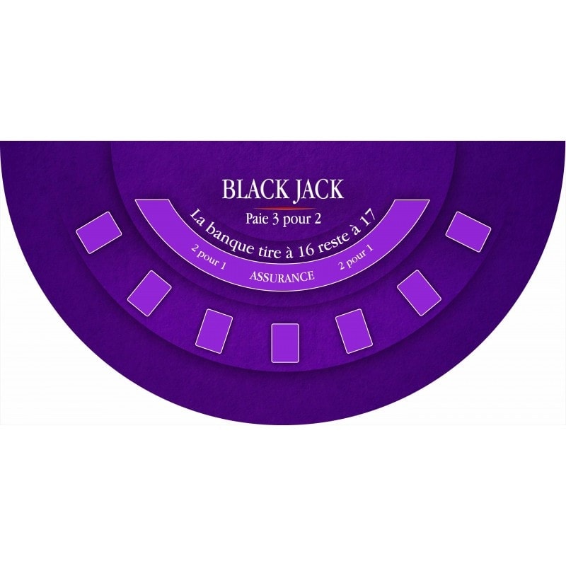 Tapis de "BLACK JACK 2023 XL" violet - 200 x 100 cm - jersey néoprène - Demi-lune