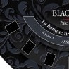 Zwarte "BLACK JACK 2023" tapijt - 140 x 70 cm - neopreen jersey - Halfmoon.