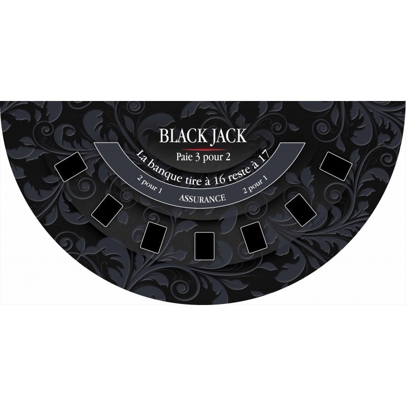 Svart matta "BLACK JACK 2023" - 140 x 70 cm - neopren jersey - Halvmåne