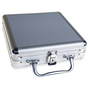 Mallette de rangement pour 100 jetons de poker – imitation aluminium - Fond Plastique