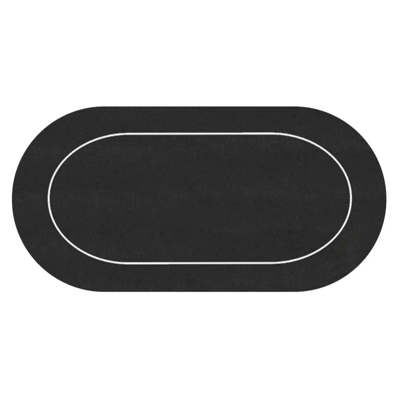 Tapis de poker "ÉCO OVALE NOIR" - 180 x 90 cm - en jersey néoprène - avec housse de transport
