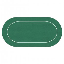 Tapis de poker "ÉCO OVALE VERT" - 180 x 90 cm - en jersey néoprène - avec housse de transport