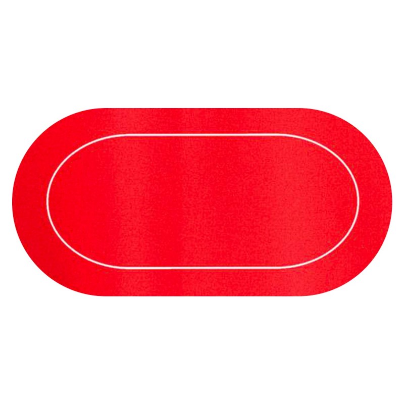 Tapete de poker "ECO OVAL ROJO" - 180 x 90 cm - en jersey de neopreno - con funda de transporte.