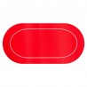 Tapis de poker "ÉCO OVALE ROUGE" - 180 x 90 cm - en jersey néoprène - avec housse de transport