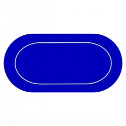 Tapis de poker "ÉCO OVALE BLEU" - 180 x 90 cm - en jersey néoprène - avec housse de transport