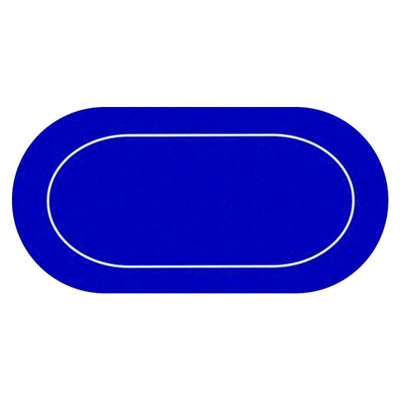 Tapis de poker "ÉCO OVALE BLEU" - 180 x 90 cm - en jersey néoprène - avec housse de transport