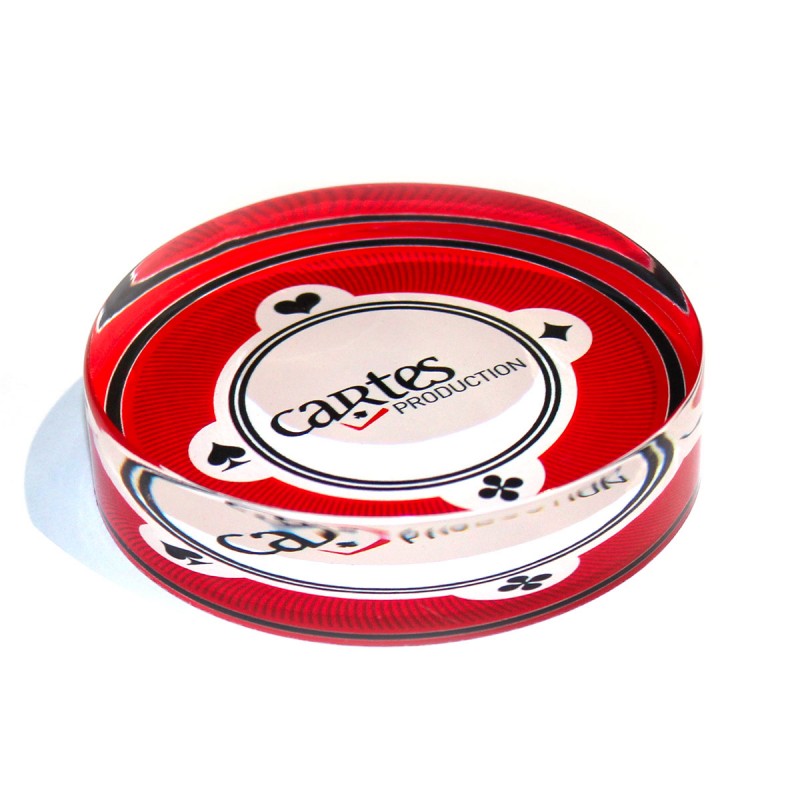 Knop dealer "CP" - 82 x 20 mm - van acryl - transparant