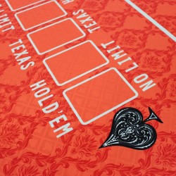 Table de poker "NO LIMIT" Rouge - 10 joueurs - tapis Speed Cloth Suited - pieds pliants