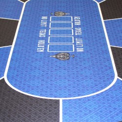 Tavolo da poker "NO LIMIT" Blu - 10 giocatori - gambe pieghevoli