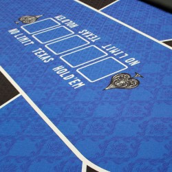 Pokertisch "NO LIMIT" Blau - 10 Spieler - klappbare Beine