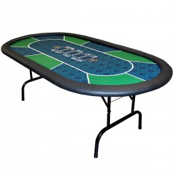 Table de poker "NO LIMIT" Verte - 10 joueurs - tapis Speed Cloth Suited - pieds pliants
