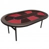 Tavolo da poker "CASH BURGUNDY" - formato XL - gambe pieghevoli rinforzate - 10 giocatori