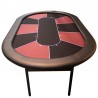 Pokertafel "CASH BURGUNDY" - XL formaat - verstevigde opklapbare poten - 10 spelers