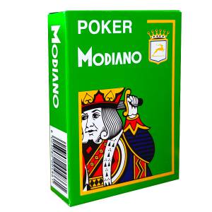 Modiano "CRISTALLO GREEN" - Deck of 55 plastic playing cards - poker size - 4 jumbo indexes.