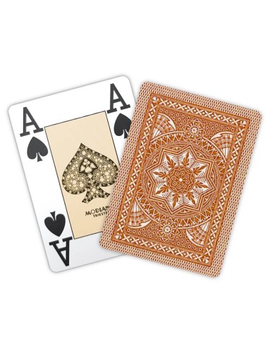 Modiano "CRISTALLO ORANGE" - Spelkortspel med 55 kort i 100% plast - Pokerstorlek - 4 jumboindex