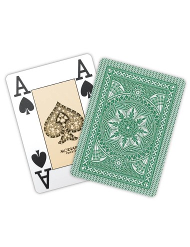 Modiano "CRISTALLO DARK GREEN" - Jeu de 55 cartes 100% plastique – format poker - 4 index jumbo