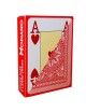 Modiano "CRISTALLO RED" - 55 cards deck 100% plastic - poker size - 4 jumbo indexes.